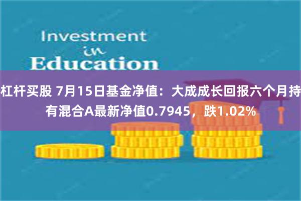 杠杆买股 7月15日基金净值：大成成长回报六个月持有混合A最新净值0.7945，跌1.02%