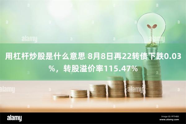 用杠杆炒股是什么意思 8月8日再22转债下跌0.03%，转股溢价率115.47%