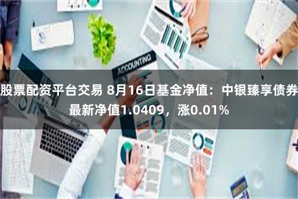 股票配资平台交易 8月16日基金净值：中银臻享债券最新净值1.0409，涨0.01%