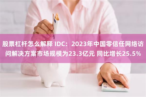 股票杠杆怎么解释 IDC：2023年中国零信任网络访问解决方案市场规模为23.3亿元 同比增长25.5%