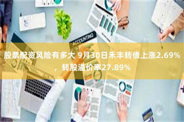 股票配资风险有多大 9月30日禾丰转债上涨2.69%，转股溢价率27.89%