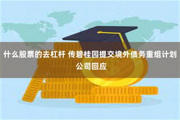 什么股票的去杠杆 传碧桂园提交境外债务重组计划 公司回应