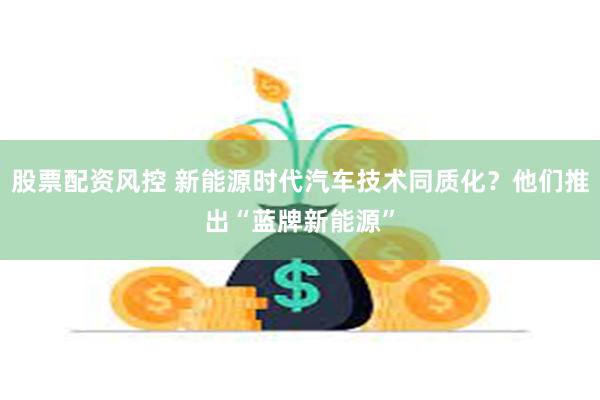 股票配资风控 新能源时代汽车技术同质化？他们推出“蓝牌新能源”