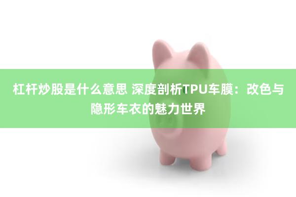 杠杆炒股是什么意思 深度剖析TPU车膜：改色与隐形车衣的魅力世界